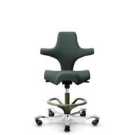 HÅG Capisco 8106 - Capture (Gabriel) - Laine / Polyamide - CPT6601 - Blue - Moss Grey - 200 mm (hauteur d’assise 46–64 cm) - Roues souples pour sols durs thumbnail