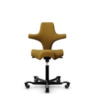 HÅG Capisco 8106 - Capture (Gabriel) - Laine / Polyamide - CPT6401 - Ochre - Noir - 200 mm (hauteur d’assise 46–64 cm) - Roues souples pour sols durs thumbnail