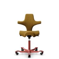 HÅG Capisco 8106 - Capture (Gabriel) - Laine / Polyamide - CPT6401 - Ochre - Blush Rose - 150 mm (hauteur d’assise 40–55 cm) - Roues dures pour sols souples thumbnail