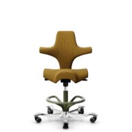 HÅG Capisco 8106 - Capture (Gabriel) - Laine / Polyamide - CPT6401 - Ochre - Moss Grey - 200 mm (hauteur d’assise 46–64 cm) - Roues souples pour sols durs thumbnail