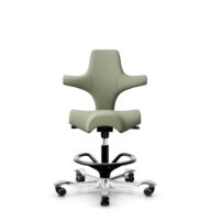 HÅG Capisco 8106 - Capture (Gabriel) - Laine / Polyamide - CPT5101 - Green-grey - Noir - 265 mm (hauteur d’assise 53–79 cm) - Roues dures pour sols souples thumbnail
