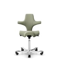 HÅG Capisco 8106 - Capture (Gabriel) - Laine / Polyamide - CPT5101 - Green-grey - Blanc - 200 mm (hauteur d’assise 46–64 cm) - Roues dures pour sols souples thumbnail