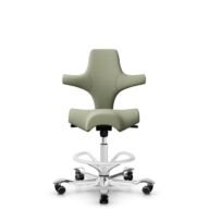 HÅG Capisco 8106 - Capture (Gabriel) - Laine / Polyamide - CPT5101 - Green-grey - Blanc - 200 mm (hauteur d’assise 46–64 cm) - Roues souples pour sols durs thumbnail