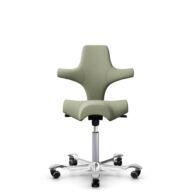 HÅG Capisco 8106 - Capture (Gabriel) - Laine / Polyamide - CPT5101 - Green-grey - Argent - 150 mm (hauteur d’assise 40–55 cm) - Roues souples pour sols durs thumbnail