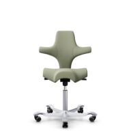 HÅG Capisco 8106 - Capture (Gabriel) - Wool / Polyamide - CPT5101 - Green-grey - Silver - 200 mm (seat height 46-64cm) - Soft castors for hard floors thumbnail
