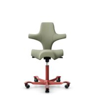 HÅG Capisco 8106 - Capture (Gabriel) - Laine / Polyamide - CPT5101 - Green-grey - Blush Rose - 200 mm (hauteur d’assise 46–64 cm) - Roues souples pour sols durs thumbnail