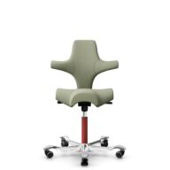 HÅG Capisco 8106 - Capture (Gabriel) - Laine / Polyamide - CPT5101 - Green-grey - Blush Rose - 200 mm (hauteur d’assise 46–64 cm) - Roues souples pour sols durs thumbnail