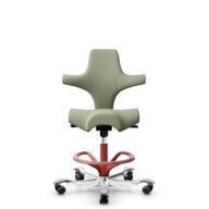 HÅG Capisco 8106 - Capture (Gabriel) - Wool / Polyamide - CPT5101 - Green-grey - Blush Rose - 200 mm (seat height 46-64cm) - Soft castors for hard floors thumbnail