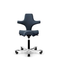 HÅG Capisco 8106 - Capture (Gabriel) - Laine / Polyamide - CPT6001 - Dark blue - Noir - 150 mm (hauteur d’assise 40–55 cm) - Roues dures pour sols souples thumbnail