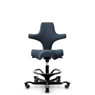 HÅG Capisco 8106 - Capture (Gabriel) - Laine / Polyamide - CPT6001 - Dark blue - Noir - 265 mm (hauteur d’assise 53–79 cm) - Roues souples pour sols durs thumbnail