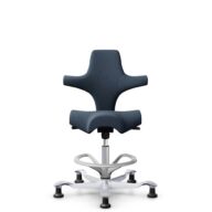 HÅG Capisco 8106 - Capture (Gabriel) - Laine / Polyamide - CPT6001 - Dark blue - Argent - 200 mm (hauteur d’assise 46–64 cm) - Patins thumbnail