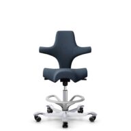 HÅG Capisco 8106 - Capture (Gabriel) - Wol / Polyamide - CPT6001 - Dark blue - Framekleur - Zilver - Gasveer - 265 mm (Zithoogte 53-79cm) - Vloercontact - Harde wielen t.b.v. zachte vloeren - Voetenring - Ja, in framekleur - Voetster - Nee, voetster in... thumbnail