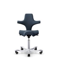 HÅG Capisco 8106 - Capture (Gabriel) - Lana / Poliamida - CPT6001 - Dark blue - Silver - 265 mm (seat height 53-79cm) - Soft castors for hard floors thumbnail