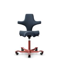 HÅG Capisco 8106 - Capture (Gabriel) - Wool / Polyamide - CPT6001 - Dark blue - Blush Rose - 150mm (seat height 40–55cm) - Hard castors for soft floors thumbnail