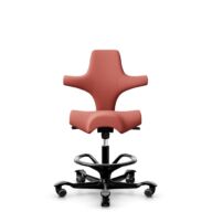 HÅG Capisco 8106 - Oceanic (Camira) - Recycled Polyester - OCI012 - Orange-red - Black - 200 mm (seat height 46-64cm) - Hard castors for soft floors thumbnail