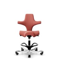 HÅG Capisco 8106 - Oceanic (Camira) - Recyceltes Polyester - OCI012 - Orange-red - Schwarz - 265 mm (Sitzhöhe 53-79cm) - Harte Rollen für weiche Böden thumbnail