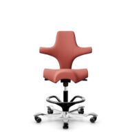 HÅG Capisco 8106 - Oceanic (Camira) - Polyester recyclé - OCI012 - Orange-red - Noir - 265 mm (hauteur d’assise 53–79 cm) - Roues souples pour sols durs thumbnail