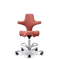 HÅG Capisco 8106 - Oceanic (Camira) - Recycled Polyester - OCI012 - Orange-red - Silver - 200 mm (seat height 46-64cm) - Soft castors for hard floors thumbnail