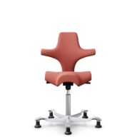 HÅG Capisco 8106 - Oceanic (Camira) - Recycled Polyester - OCI012 - Orange-red - Silver - 200 mm (seat height 46-64cm) - Glides thumbnail