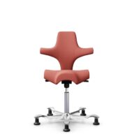 HÅG Capisco 8106 - Oceanic (Camira) - Polyester recyclé - OCI012 - Orange-red - Argent - 200 mm (hauteur d’assise 46–64 cm) - Patins thumbnail