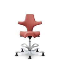 HÅG Capisco 8106 - Oceanic (Camira) - Polyester recyclé - OCI012 - Orange-red - Argent - 265 mm (hauteur d’assise 53–79 cm) - Patins thumbnail