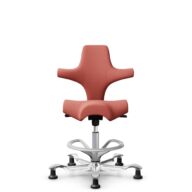 HÅG Capisco 8106 - Oceanic (Camira) - Polyester recyclé - OCI012 - Orange-red - Argent - 265 mm (hauteur d’assise 53–79 cm) - Patins thumbnail