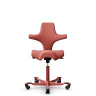 HÅG Capisco 8106 - Oceanic (Camira) - Recycled Polyester - OCI012 - Orange-red - Blush Rose - 150mm (seat height 40–55cm) - Hard castors for soft floors thumbnail