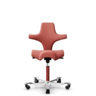 HÅG Capisco 8106 - Oceanic (Camira) - Recycled Polyester - OCI012 - Orange-red - Blush Rose - 150mm (seat height 40–55cm) - Soft castors for hard floors thumbnail