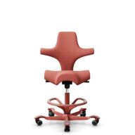 HÅG Capisco 8106 - Oceanic (Camira) - Polyester recyclé - OCI012 - Orange-red - Blush Rose - 200 mm (hauteur d’assise 46–64 cm) - Roues dures pour sols souples thumbnail