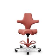 HÅG Capisco 8106 - Oceanic (Camira) - Recyceltes Polyesters - OCI012 - Orange-red - Blush Rose - 200 mm (Sitzhöhe 46-64cm) - Harte Rollen für weiche Böden thumbnail