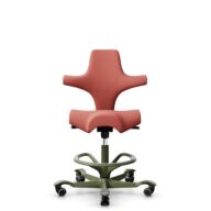 HÅG Capisco 8106 - Oceanic (Camira) - Recyceltes Polyesters - OCI012 - Orange-red - Moss Grey - 265 mm (Sitzhöhe 53-79cm) - Weiche Rollen für harte Böden thumbnail