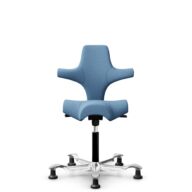 HÅG Capisco 8106 - Oceanic (Camira) - Recyceltes Polyesters - OCI011 - Light blue - Schwarz - 150mm (Sitzhöhe 40-55cm) - Bodengleiter thumbnail