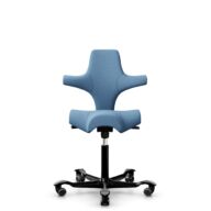 HÅG Capisco 8106 - Oceanic (Camira) - Recycled Polyester - OCI011 - Light blue - Black - 265 mm (seat height 53-79cm) - Hard castors for soft floors thumbnail