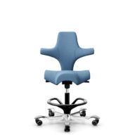 HÅG Capisco 8106 - Oceanic (Camira) - Recycled Polyester - OCI011 - Light blue - Black - 265 mm (seat height 53-79cm) - Hard castors for soft floors thumbnail