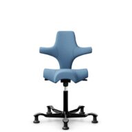 HÅG Capisco 8106 - Oceanic (Camira) - Recyceltes Polyesters - OCI011 - Light blue - Schwarz - 265 mm (Sitzhöhe 53-79cm) - Bodengleiter thumbnail