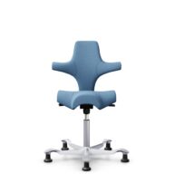 HÅG Capisco 8106 - Oceanic (Camira) - Polyester recyclé - OCI011 - Light blue - Argent - 265 mm (hauteur d’assise 53–79 cm) - Patins thumbnail