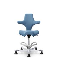 HÅG Capisco 8106 - Oceanic (Camira) - Polyester recyclé - OCI011 - Light blue - Argent - 265 mm (hauteur d’assise 53–79 cm) - Patins thumbnail