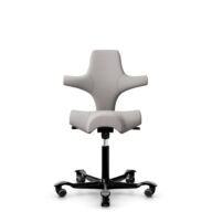 HÅG Capisco 8106 - Oceanic (Camira) - Gerecycled Polyester - OCI014 - Light beige - Framekleur - Zwart - Gasveer - 200 mm (Zithoogte 46-64cm) - Vloercontact - Zachte wielen t.b.v. harde vloeren - Voetenring - Nee, geen voetenring - Voetster - Nee, voet... thumbnail