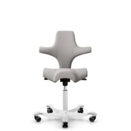 HÅG Capisco 8106 - Oceanic (Camira) - Poliéster reciclado - OCI014 - Light beige - White - 150mm (seat height 40–55cm) - Soft castors for hard floors thumbnail