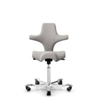 HÅG Capisco 8106 - Oceanic (Camira) - Recycled Polyester - OCI014 - Light beige - White - 200 mm (seat height 46-64cm) - Soft castors for hard floors thumbnail