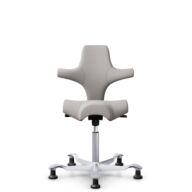 HÅG Capisco 8106 - Oceanic (Camira) - Polyester recyclé - OCI014 - Light beige - Argent - 265 mm (hauteur d’assise 53–79 cm) - Patins thumbnail