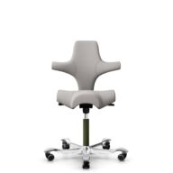 HÅG Capisco 8106 - Oceanic (Camira) - Recycled Polyester - OCI014 - Light beige - Moss Grey - 150mm (seat height 40–55cm) - Soft castors for hard floors thumbnail