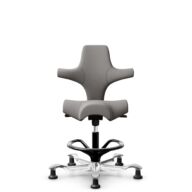 HÅG Capisco 8106 - Oceanic (Camira) - Recyceltes Polyesters - OCI008 - Warm grey - Schwarz - 200 mm (Sitzhöhe 46-64cm) - Bodengleiter thumbnail
