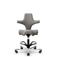 HÅG Capisco 8106 - Oceanic (Camira) - Recyceltes Polyesters - OCI008 - Warm grey - Schwarz - 265 mm (Sitzhöhe 53-79cm) - Weiche Rollen für harte Böden thumbnail