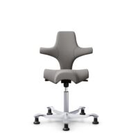 HÅG Capisco 8106 - Oceanic (Camira) - Recyceltes Polyesters - OCI008 - Warm grey - Silber - 200 mm (Sitzhöhe 46-64cm) - Bodengleiter thumbnail