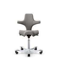 HÅG Capisco 8106 - Oceanic (Camira) - Recycled Polyester - OCI008 - Warm grey - Silver - 265 mm (seat height 53-79cm) - Hard castors for soft floors thumbnail