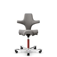 HÅG Capisco 8106 - Oceanic (Camira) - Recyceltes Polyesters - OCI008 - Warm grey - Blush Rose - 150mm (Sitzhöhe 40-55cm) - Weiche Rollen für harte Böden thumbnail