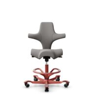 HÅG Capisco 8106 - Oceanic (Camira) - Recycled Polyester - OCI008 - Warm grey - Blush Rose - 200 mm (seat height 46-64cm) - Hard castors for soft floors thumbnail