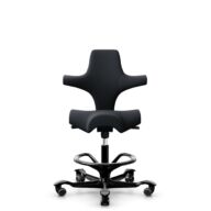 HÅG Capisco 8106 - Oceanic (Camira) - Recyceltes Polyesters - OCI001 - Black - Schwarz - 265 mm (Sitzhöhe 53-79cm) - Harte Rollen für weiche Böden thumbnail