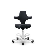 HÅG Capisco 8106 - Oceanic (Camira) - Recyceltes Polyesters - OCI001 - Black - Weiß - 265 mm (Sitzhöhe 53-79cm) - Harte Rollen für weiche Böden thumbnail